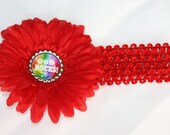 God Rocks Red Daisy Clip and Headband Religious Church