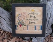 Primitive Stitchery Americana Flag, Great for Summer and 4th of July Decoration