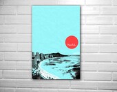 City art skyline poster cityscape of Honolulu Hawaii