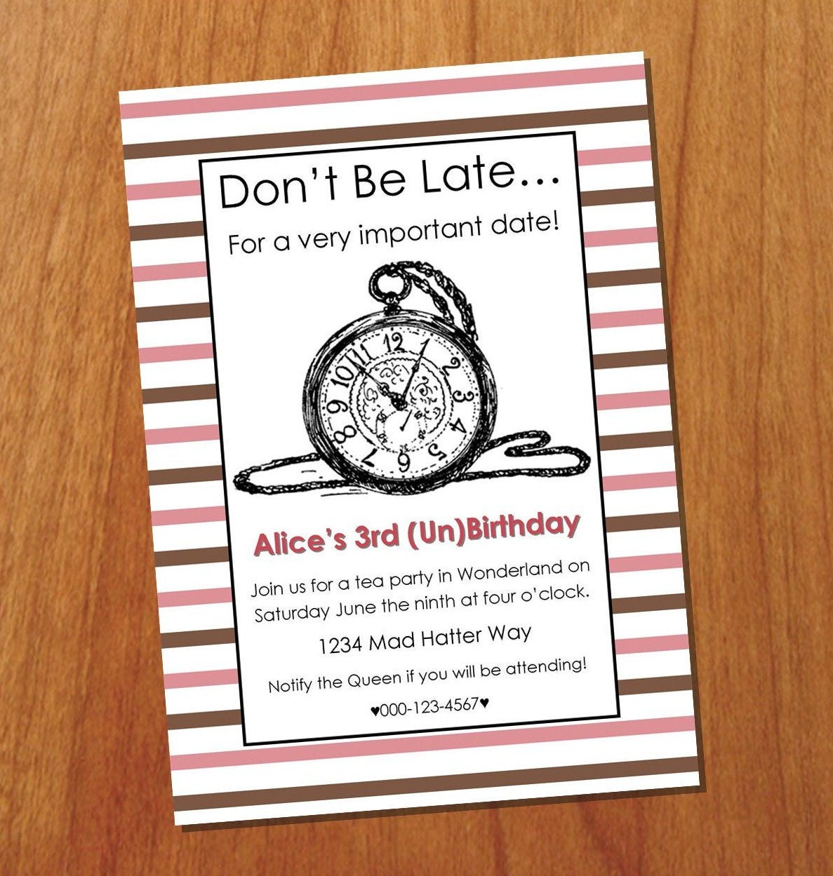 Wonderland Inspired Custom Printable Invitation, Digital Invitation Il_570xn