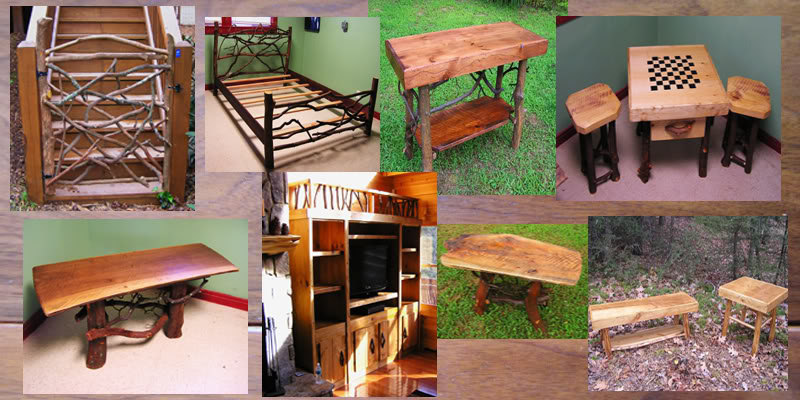 Rustic Handmade Mountain Laurel and stained pine Coffee Cocktail Table Log Cabin Furniture by J. Wade
