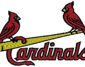 Instant Download St Louis Cardinals Baseball Logo with Two Birds Machine Embroidery Stitched Design in Tons Sizes - sportsembroidery