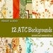 12 ATC Backgrounds - Vintage Wallpaper Samples - Commercial and Personal Use