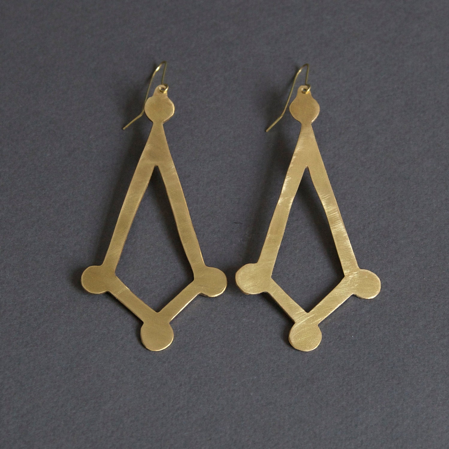 Cutout Kite Earrings (Brass)