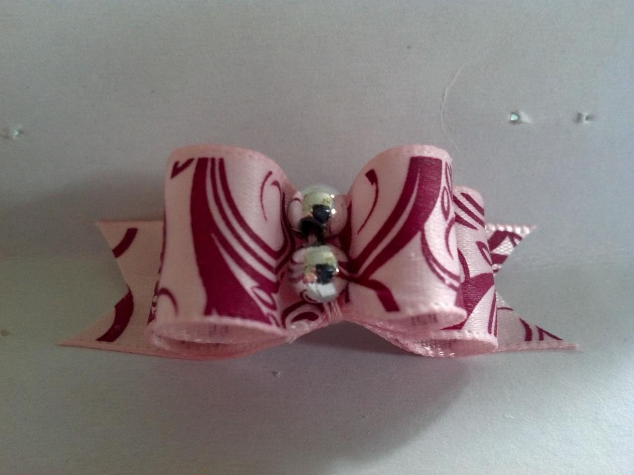 Dog Bow, Pink. Size 5/8