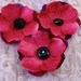 RESERVED FOR ERIKA Fuchsia Hair Clip Flowers, Anemone Hair Accessory, Vintage Buttons, Set of 3, Small Hair Flowers  - "Ain't We Got Fun"