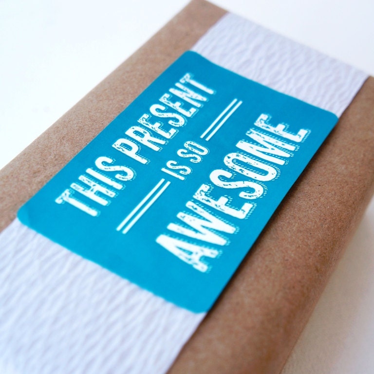 Awesome Present Sticker, Gift Wrap - wrapituppretty