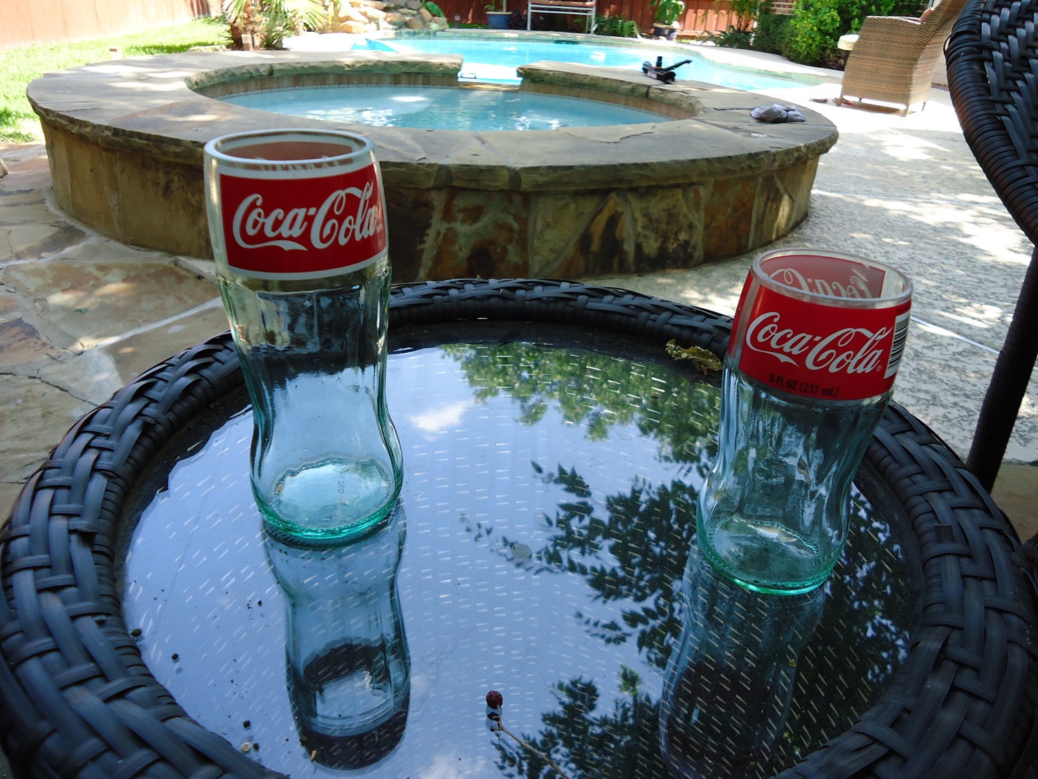 Coca Cola Coke Drinking Glasses made from Upcycled Coca Cola Glass Bottles 8oz Set of 4