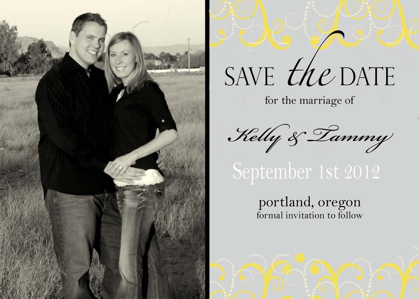 Save The Date Invitation with Photo, PRINTABLE, Digital File