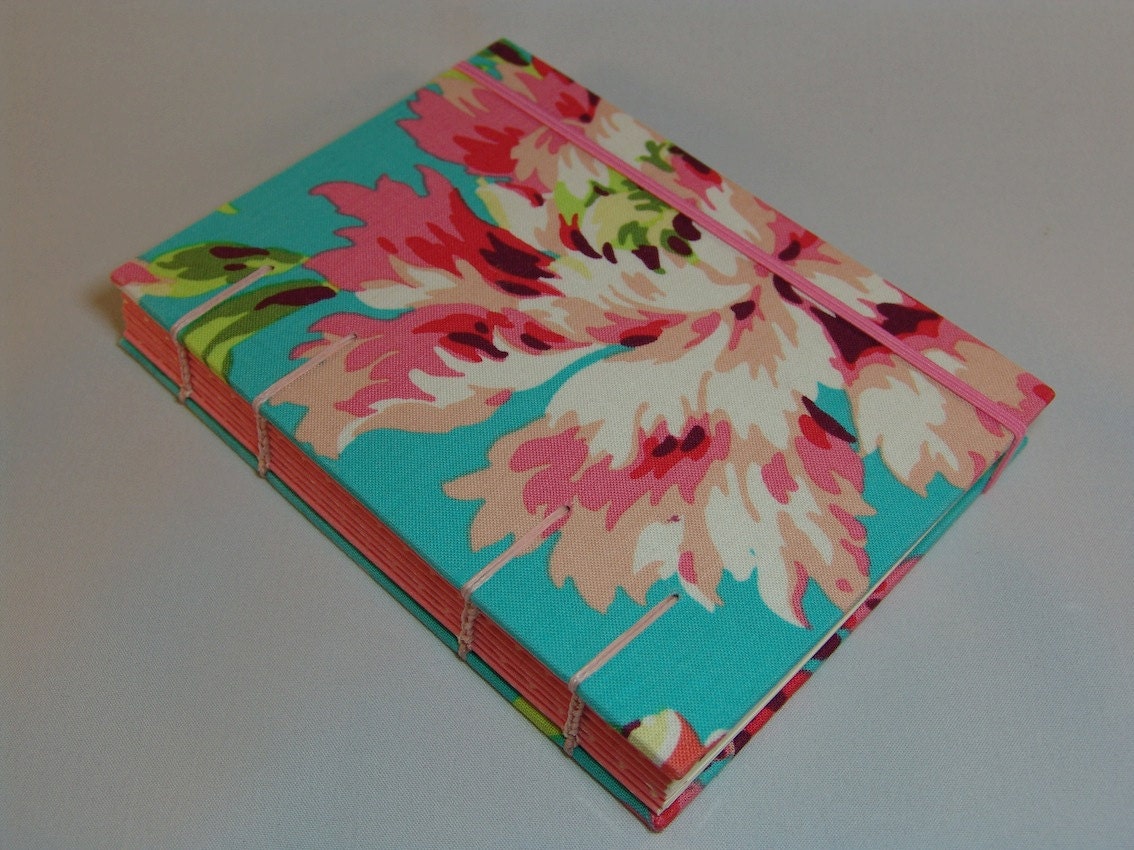 Handmade Fabric Journal - Coptic Stitched - Summer