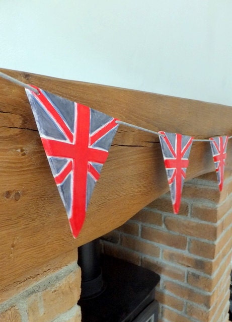 Union Jack bunting ceramic pottery bunting