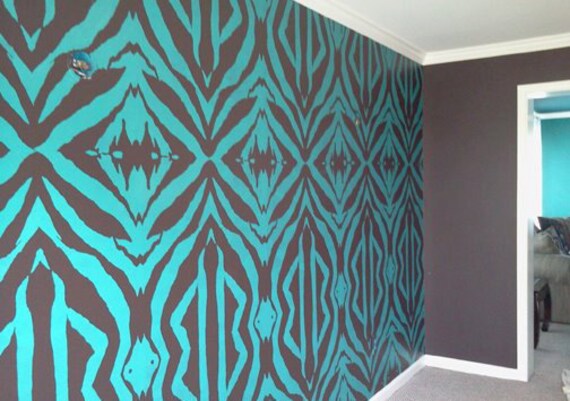 Zebra Stencil Set (2 very large stencils) - 15" x 29" - A lifesize scale zebra pattern stencil.