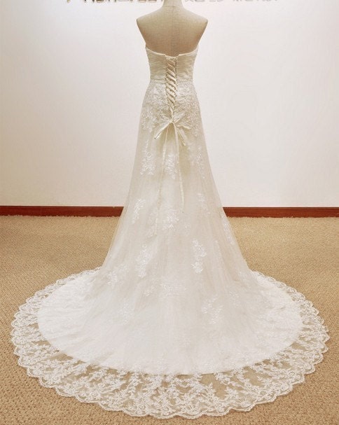 Vintage A LINE Lace Wedding Dress Bridal Gown wedding dresses