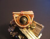 Steampunk Ring - Custom Unisex Wire Wrap - Golden brass