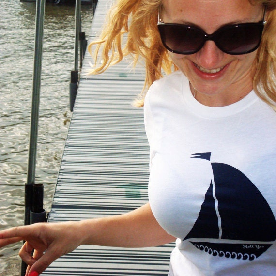 Hell yes it's a sailboat. Women's t-shirt.
