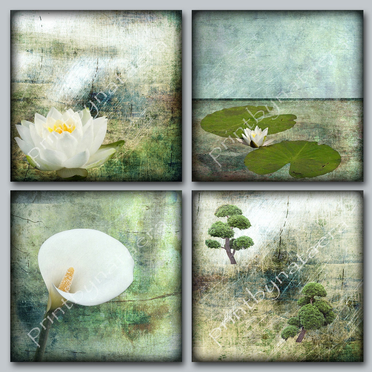 abstract landscape set of 4 8x8 home decor wall art decor digital photography room decor wall decor nature photo nature photography