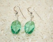 Green faceted glass Earrings