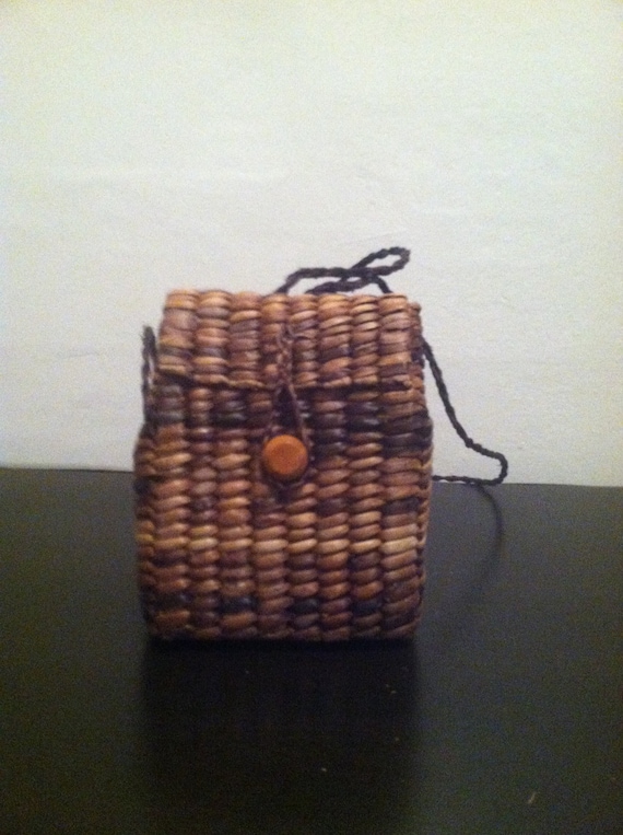 Handmade Straw Woven Backpack