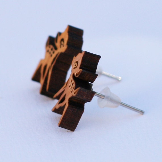 Bambi deer stud earrings