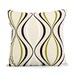 18" X 18" Olive Green & Brown Waves Pattern Throw Pillow Cover
