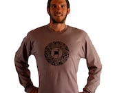 Large Organic Cotton Long-sleeved Mimbres Bighorn Sheep Tee in Cinder