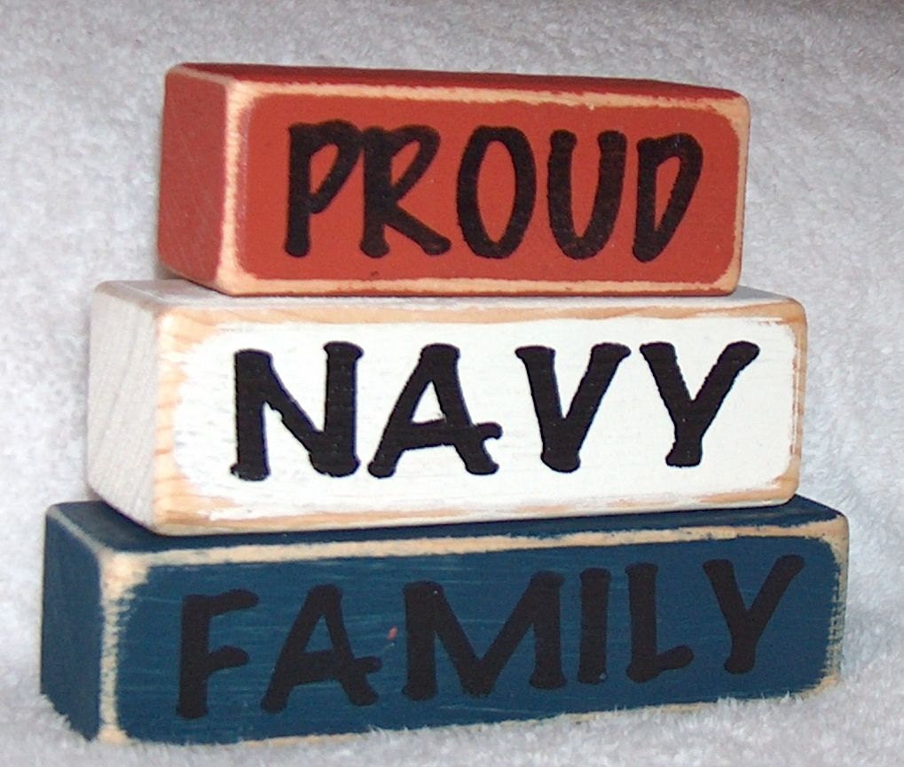 Primitive Shelf Stacker - Proud Navy Family - MintzWoodworking