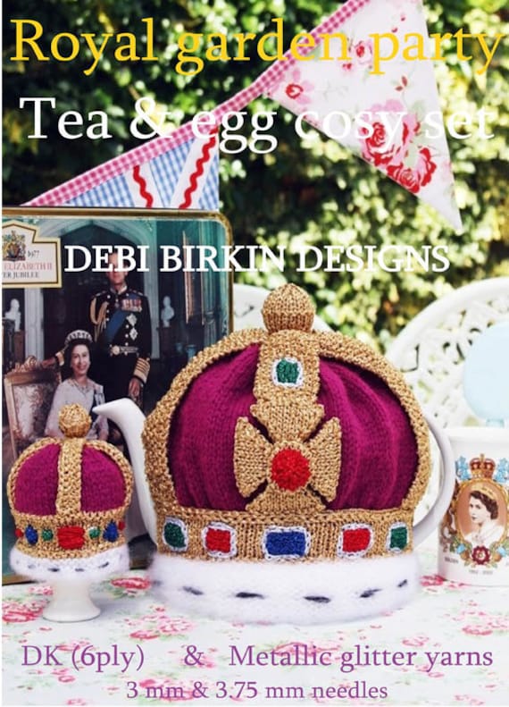 jubilee royal crown teacosy teacozy cozy cosies egg  PDF email knitting pattern