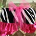Zebra print beach towel with hot pink satin Ruffle
