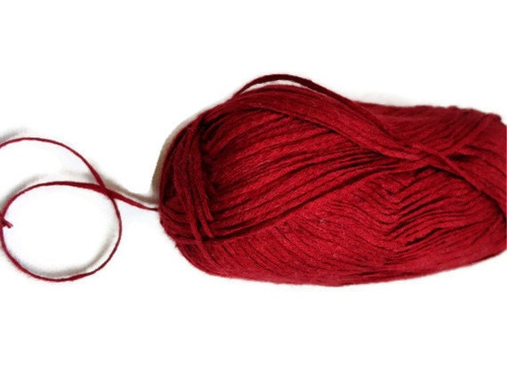 New Linen yarn,viscose,red,soft,1 Skeins, 50 gr