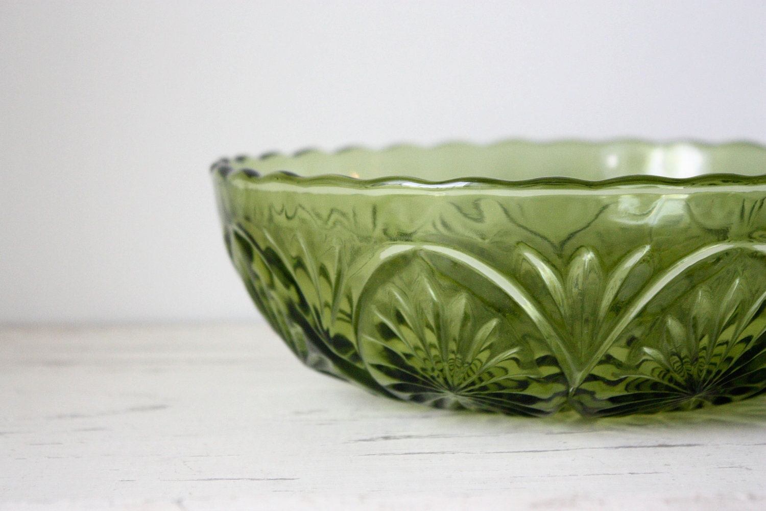 green glass bowl