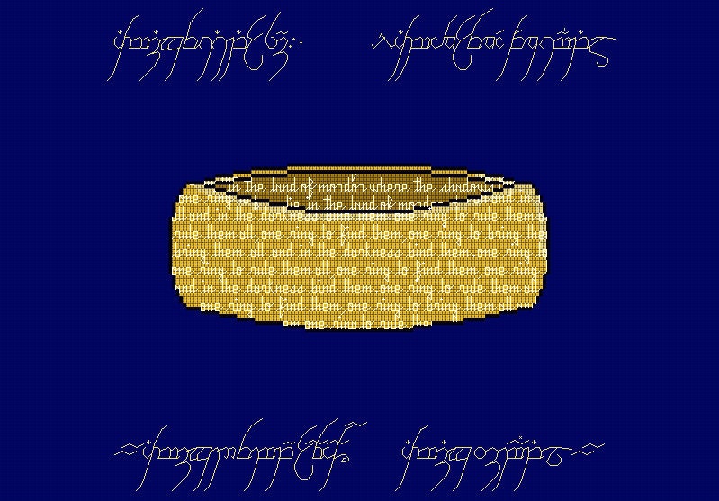 One Ring To Rule Them All - Lord of the Rings - Cross Stitch Pattern