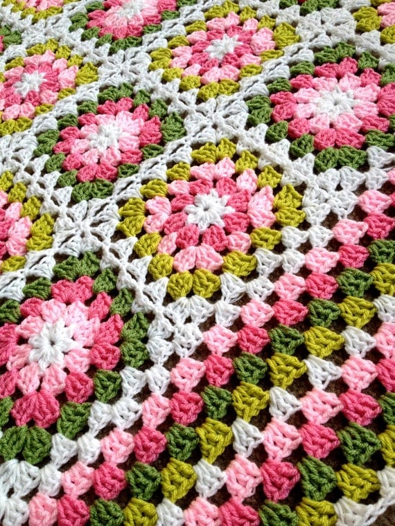 BabyLove Brand Framed Garden Blanket 48x48, great color for toddler/baby shower lapghan - gift in photo is ready to ship