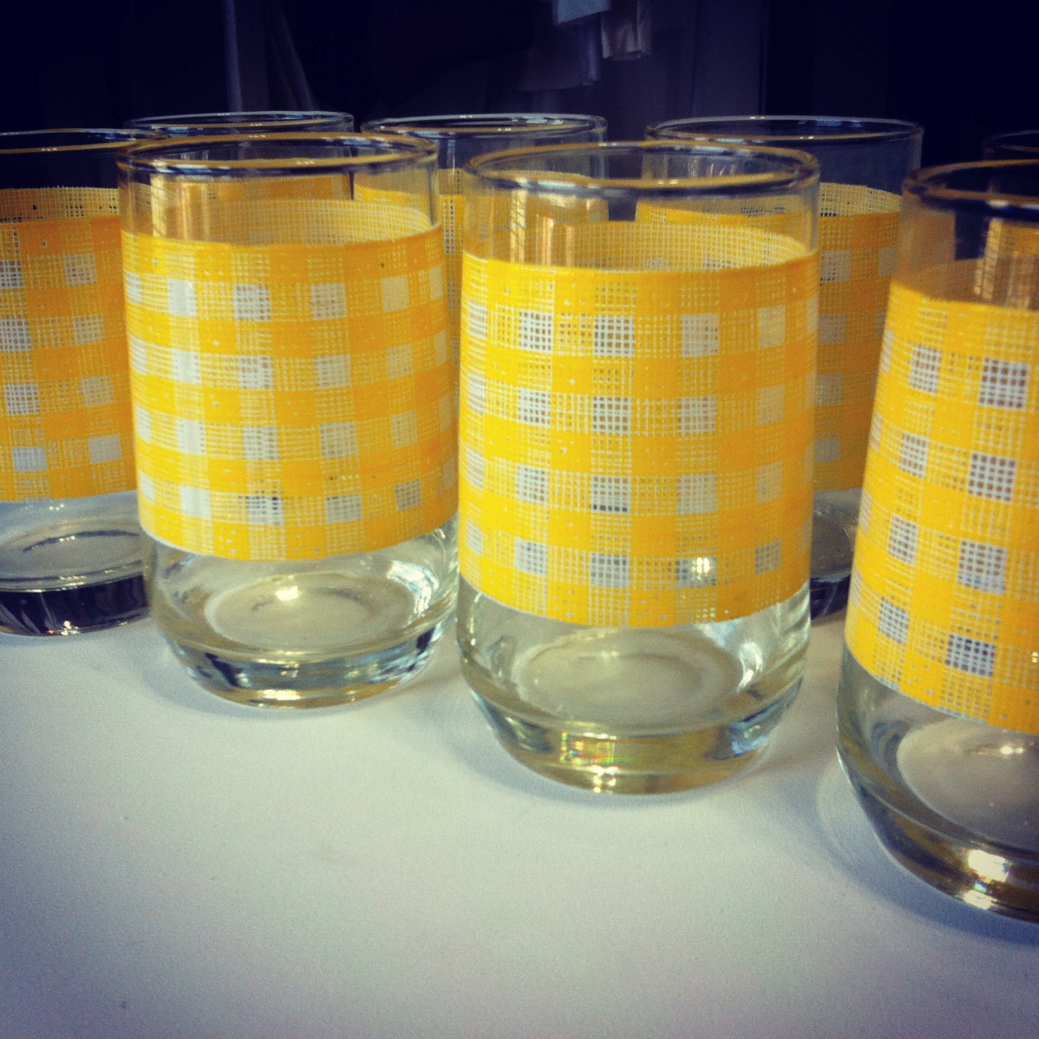 Vintage Yellow Glasses (8) - MakesAndFinds