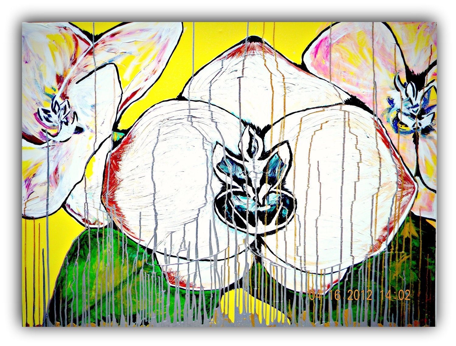 Original Painting for Sale Signed by Artist "Orchid Rain"