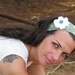 Colorful, floral Headband, ties in the back, hair band with white flower.