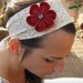 floral headband, red flower, spring accessories, summer fashion, country style