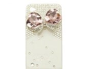 Handmade hard case for iPhone 4 & 4S: Bling crystal bow (custom are welcome)