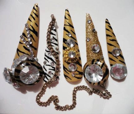 Double-sided zebra Kawaii Deco Gyaru Nails