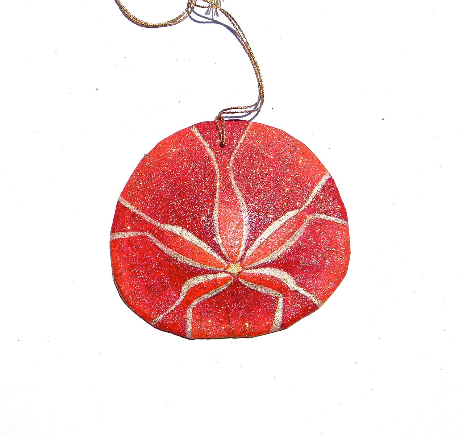 FIREBIRD Painted California Sand Dollar Ornament