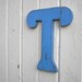 Shabby chic Wedding decor Wooden Letters T Rustic Wedding decor Wooden Wall Hanging Blue