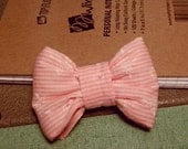 Vintage Inspired Hair Bow Clip in Pink