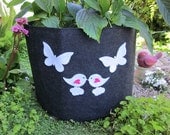 20 gal. Mother's Day Eco Garden Fabric Grow Pot with Felt Butterflies, Birds and Clouds