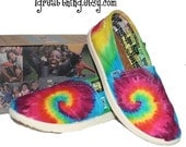 Tie Dye TOMS Shoes - hand dyed and custom made - by One Great Thing