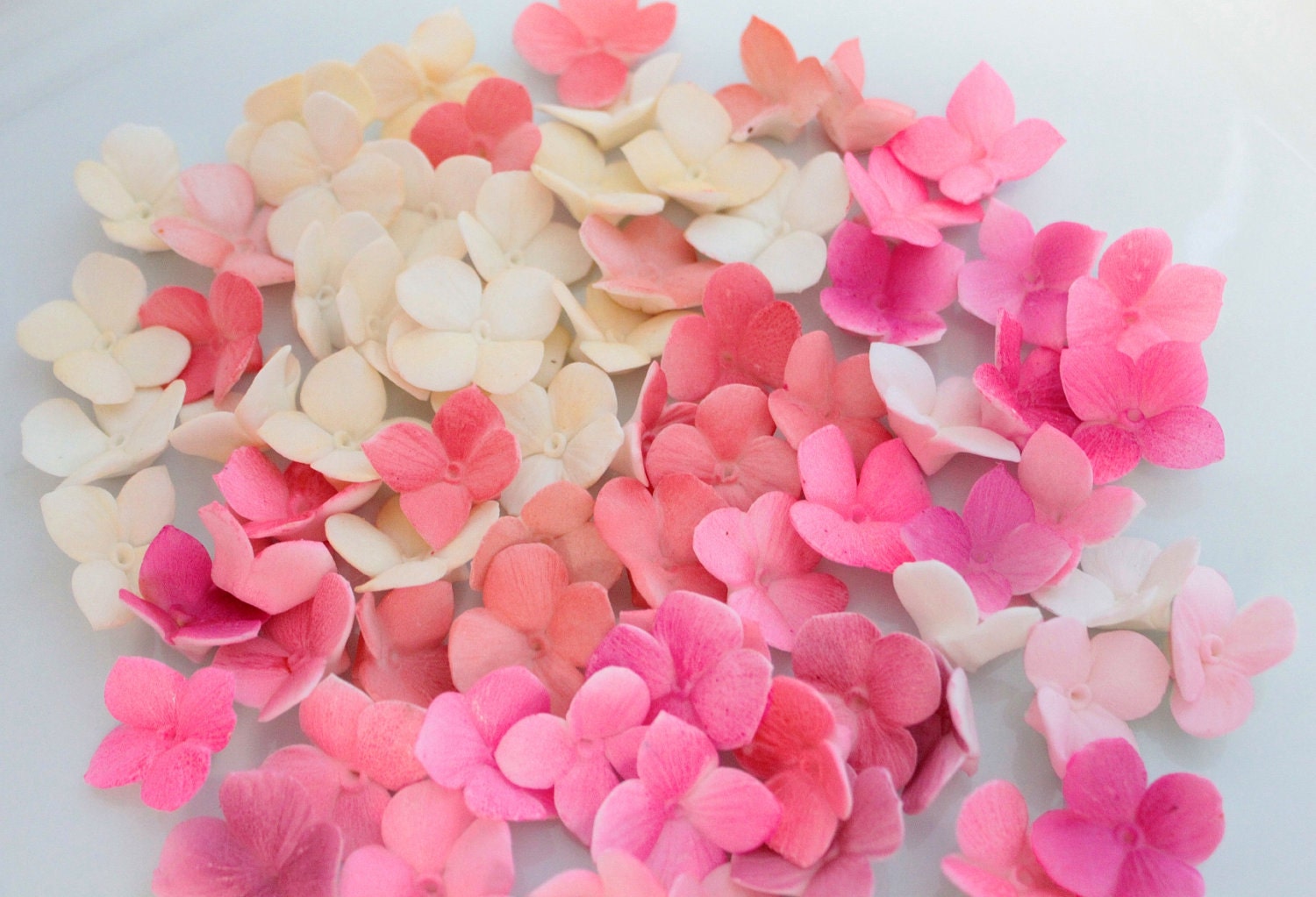custom flower order Fondant  Decoration - ivory, pinks, magentas, orange for cupcakes, wedding cakes, birthday cakes, cupcake topper