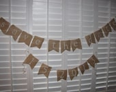 SAVE THE DATE Burlap Vintage Engagement Wedding Banner