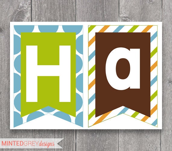 Printable Owl "Happy Birthday" Banner (Boy)