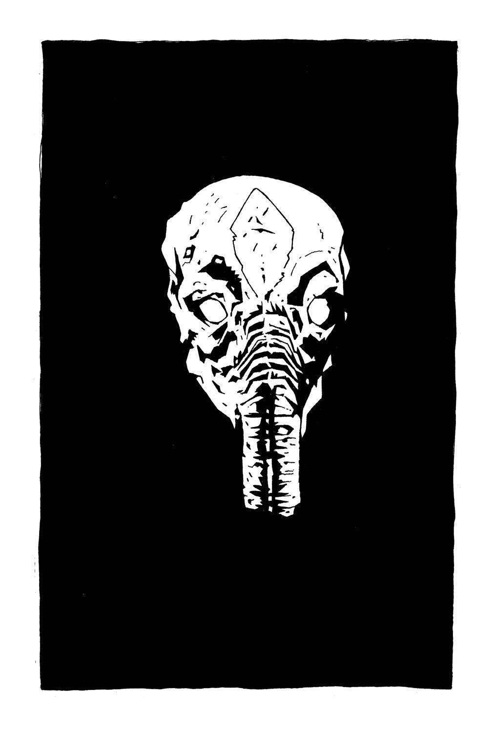 Prometheus Space Jockey Ink Drawing
