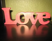 Love - Metallic Magenta and Gold Shimmer Wooden Sign that says "Love" - Home Decor - Lovefortheworld
