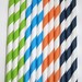 50 dinosaur stripe straws paper straws birthday party wedding cake pop sticks Bonus diy straw flags