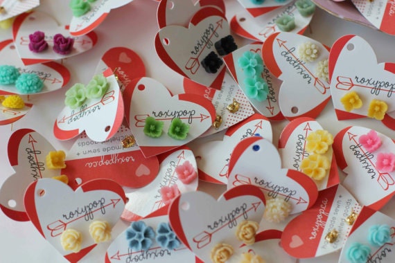 wholesale Cabochon Resin Post Earrings - 12 pairs